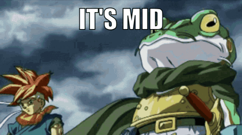 Frog Standing Next to Man Saying It's Mid