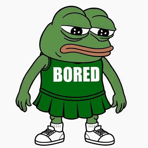Frog Wearing Green Shirt Saying Bored