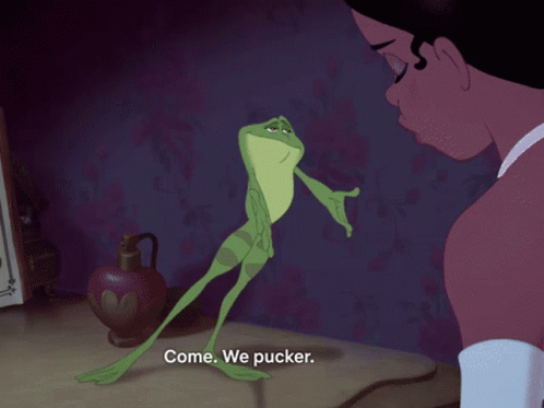 Frog With Big Belly Saying Come We Pucker GIF
