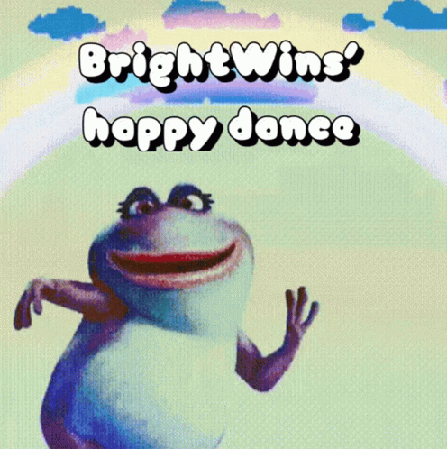 Frog With Bright Wins Happy Dance GIF