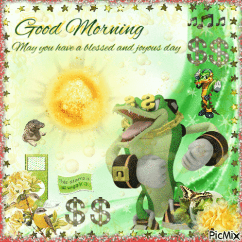 Frog With Good Morning Blessings GIF
