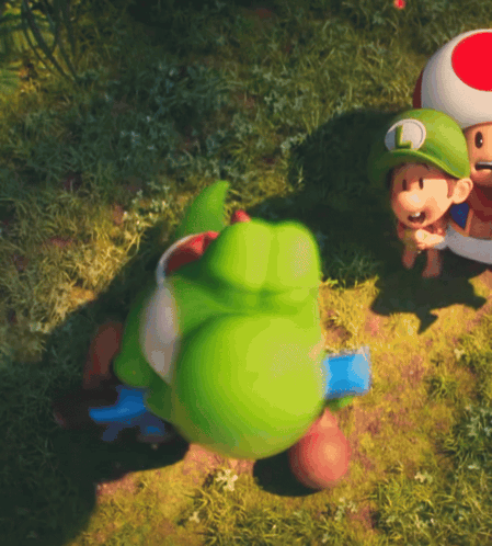 Frog With L On Hat Next To Toad GIF
