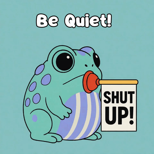 Frog With Plunger Saying Shut Up GIF