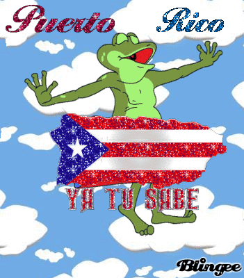 Frog With Puerto Rico Flag GIF