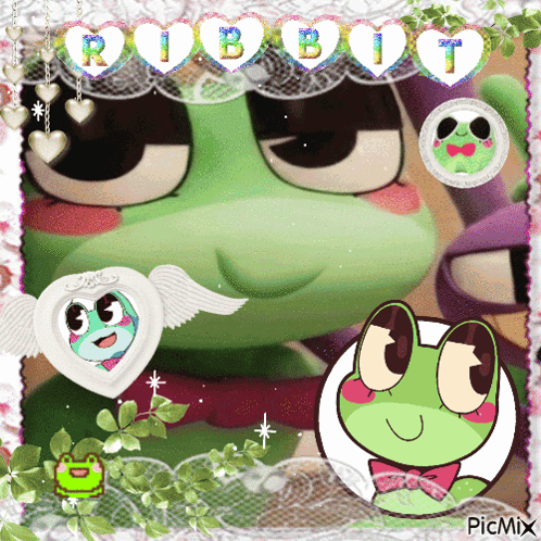 Frog With Rabbit Written in Hearts