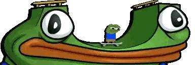 Frog with Skateboard in Mouth and Behind