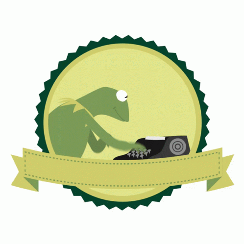 Frog Working Work Work Work Logo GIF