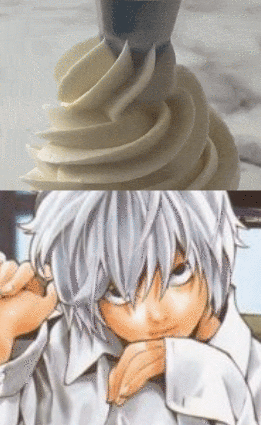Frosting Swirl and Person With White Hair
