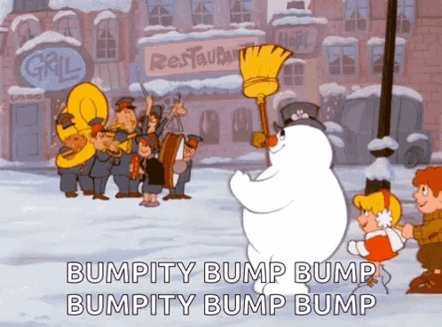 Frosty The Snowman And Friends Marching GIF