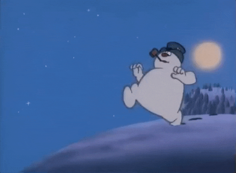 Frosty The Snowman Running Footprint GIF