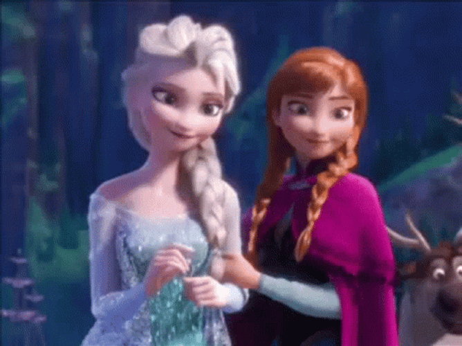 Frozen Anna And Elsa Smiling GIF