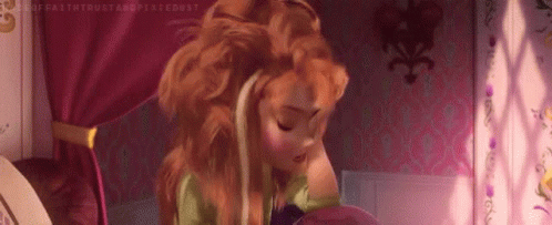 Frozen Anna With Messy Hair GIF