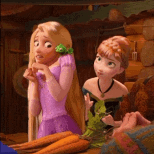Frozen Anna With Rapunzel GIF