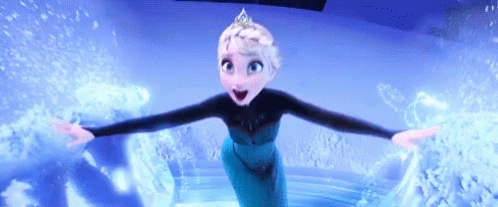 Frozen Cartoon Character Flying Through Air GIF