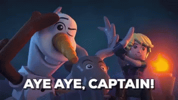 Frozen Character Saying Aye Aye Captain GIF