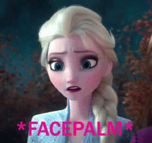 Frozen Elsa Face Palm GIF