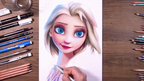 Frozen Elsa Sketch Tuesday GIF