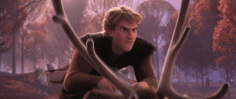 Frozen Kristoff On Speeding Moose Sven GIF
