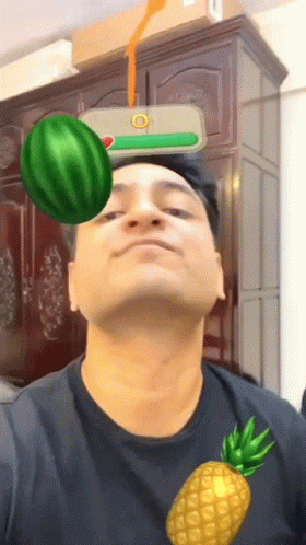 Fruit Ninja Selfie GIF