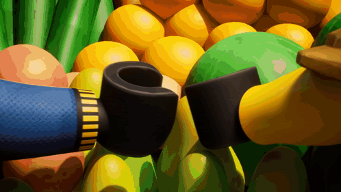 Fruits And Vegetables Displayed In Painting GIF