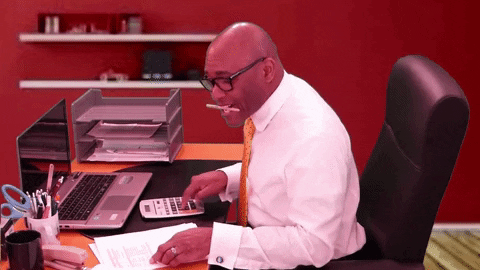 Frustrated Accountant Working GIF