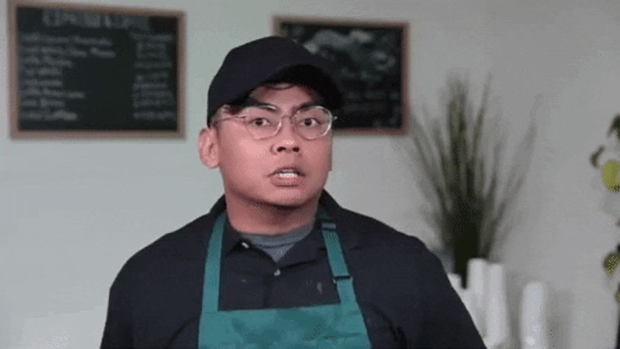 Frustrated Barista Head Explode GIF