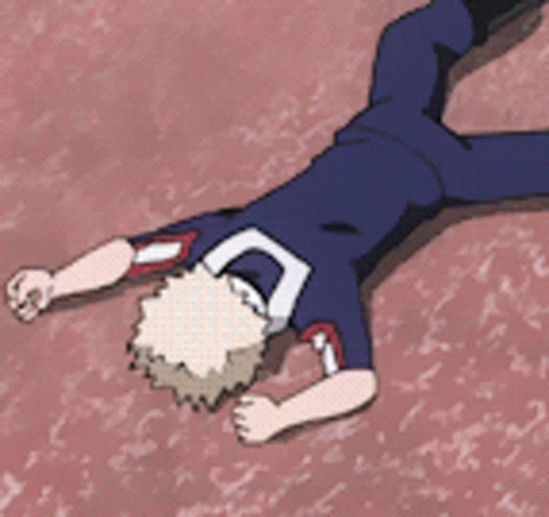 Frustrated Katsuki Bakugo Down On Floor GIF