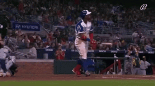 Frustrated Ronald Acuna Jr Throwing Down Bat GIF