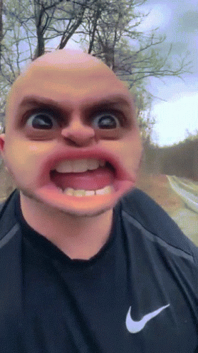 Distorted Face Frustration GIF