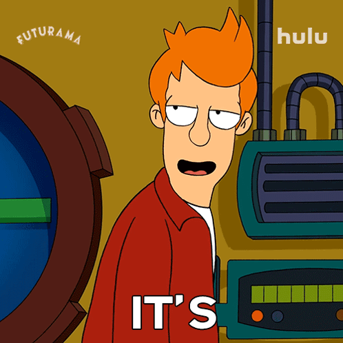 Fry from Futurama It's On Hulu Ad