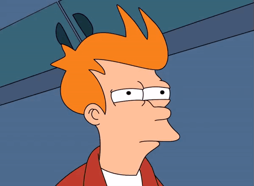 Fry from Futurama Making Funny Face