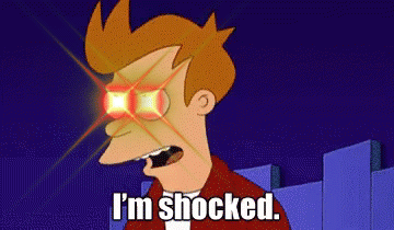 Fry From Futurama Shocked With Red Eyes