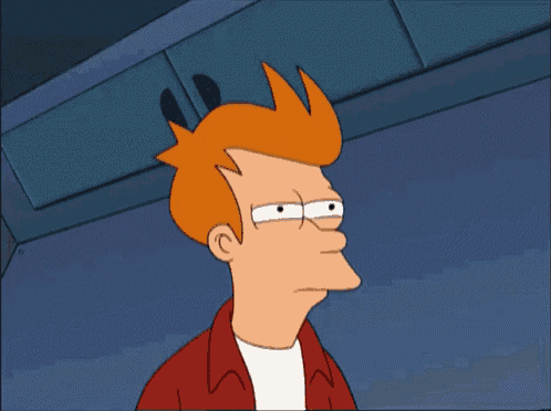 Fry from Futurama With Serious Look