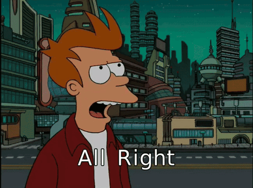 Fry Futurama Says All Right Cityscape