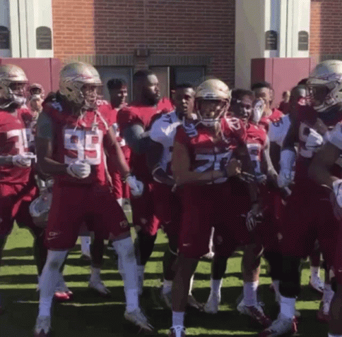 Fsu Football Team Dancing Together GIF