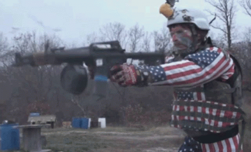 American Guy Firing Guns GIF