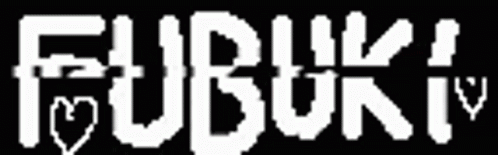 Fubuki Word in Green White Pink Pixel Art