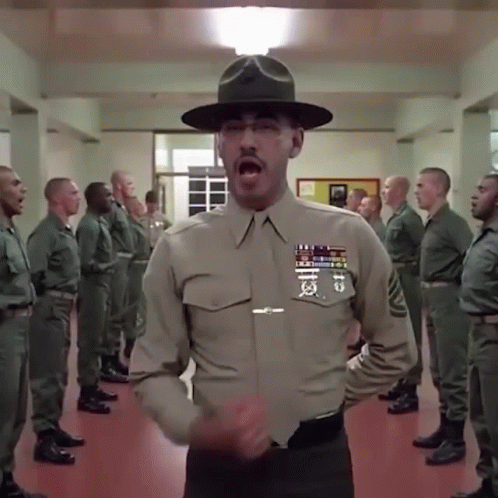 Full Metal Jacket R Lee Emrey Fist Pump GIF