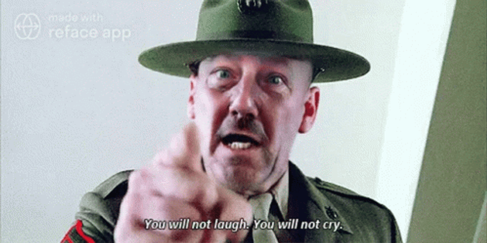Full Metal Jacket R Lee Emrey Pointing Finger GIF