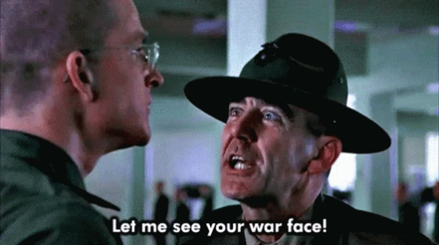 Full Metal Jacket R Lee Ermey War Face GIF