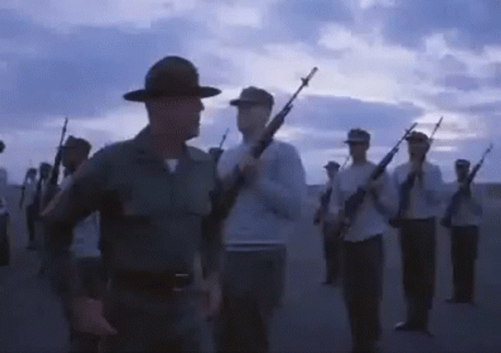 Full Metal Jacket Sgt Hartman Soldiers Marching GIF