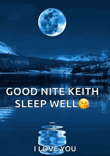 Full Moon Glowing Blue Light Good Night GIF