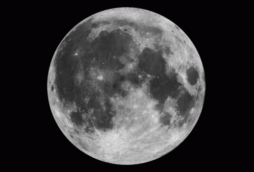 Full Moon In Black And White GIF