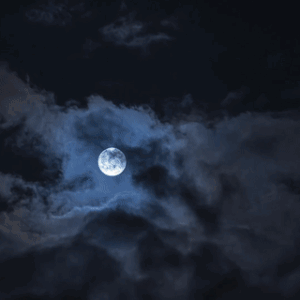 Full Moon Surrounded by Clouds