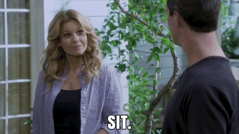 Fuller House Becky Offering A Sit GIF