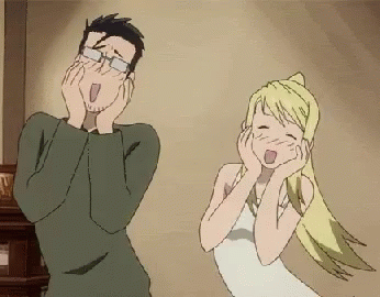 Fullmetal Alchemist Winry And Maes Hughes Coy Dancing GIF