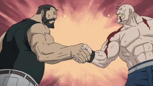 Fullmetal Alchemist Sig Curtis Alex Louis Handshake GIF