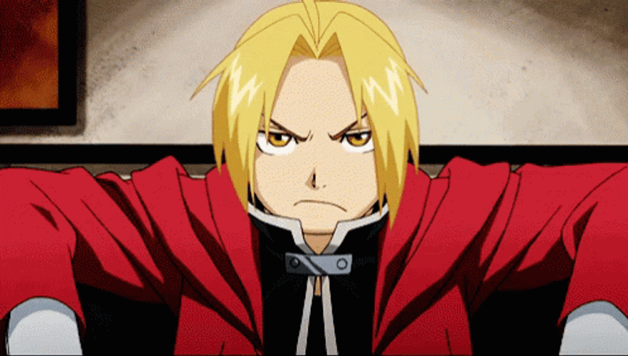 Fullmetal Alchemist Annoyed Edward Elric Looking Around GIF