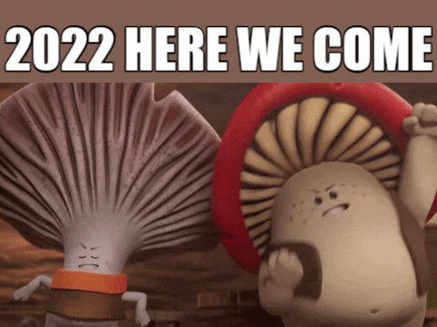 Fun Mushroom Cute Happy New Year GIF