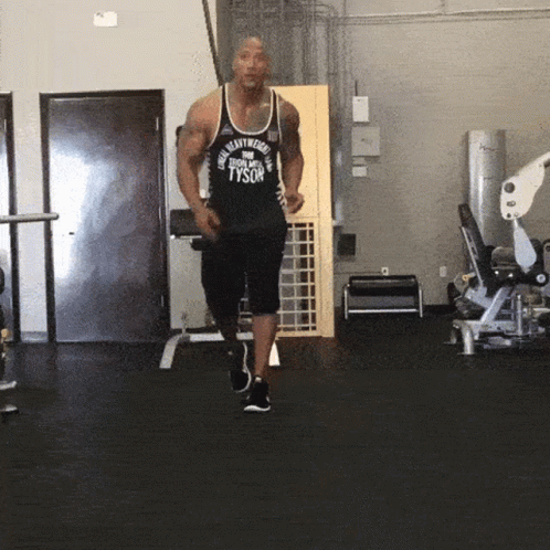 Fun Work Out Dance Dwayne Johnson GIF